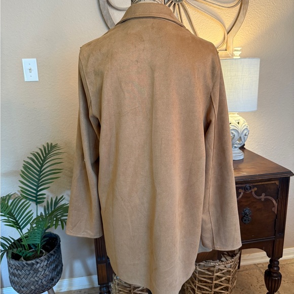 Love Tree Tan Women's Long Open Jacket - Picture 8 of 11